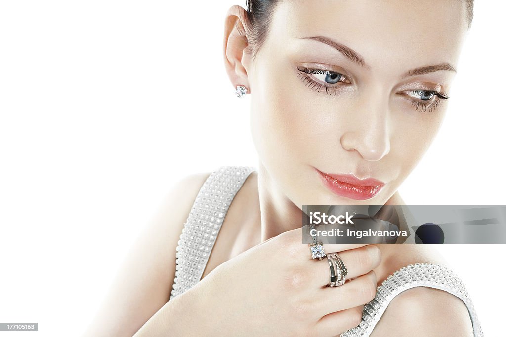 Mulher bonita com jóias - Foto de stock de Adulto royalty-free