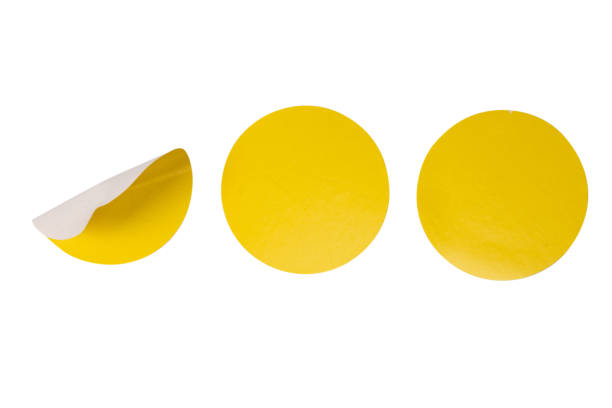istock Round yellow stickers, blank tags labels isolated on a white background. 1771060299
