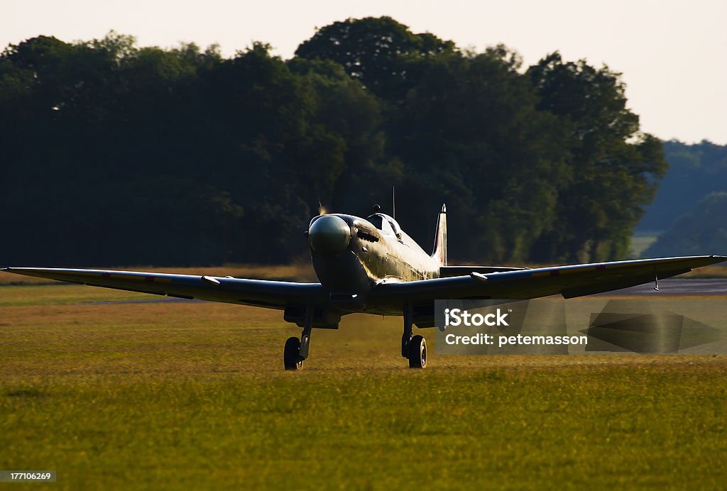 Spitfire di atterraggio - Foto stock royalty-free di Aeroplano