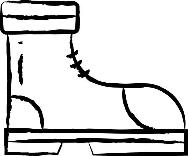 Vector illustration of Boots hand drawn vector illustration