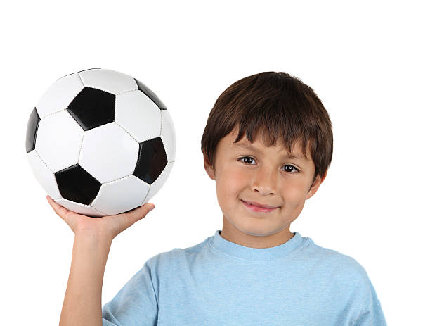 istock Young happy boy with soccer ball 177106922