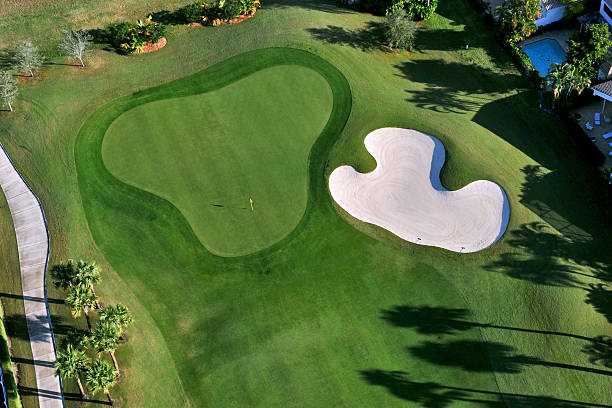overhead a golf green in florida