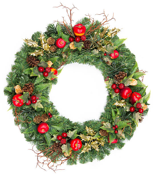 istock christmas wreath with golden decoration 177108293