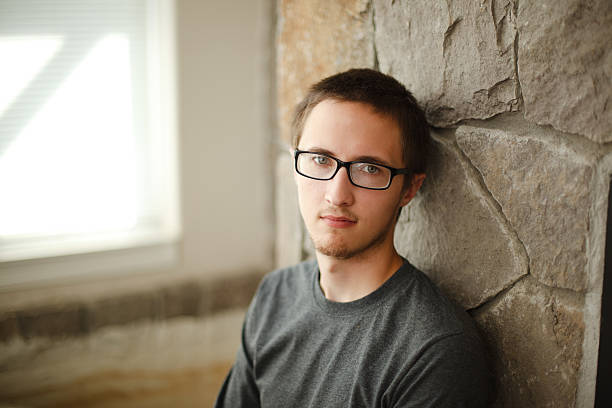 Young man with glasses. stock photo