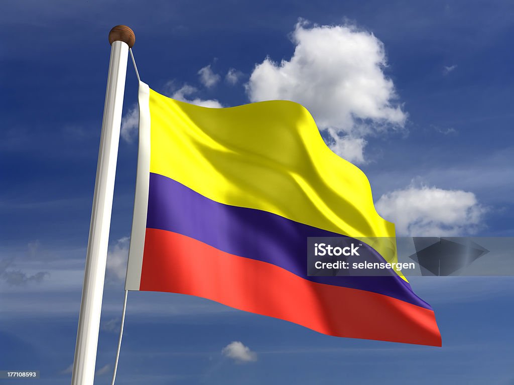 Bandera de Colombia (con trazado de recorte - Foto de stock de Aire libre libre de derechos