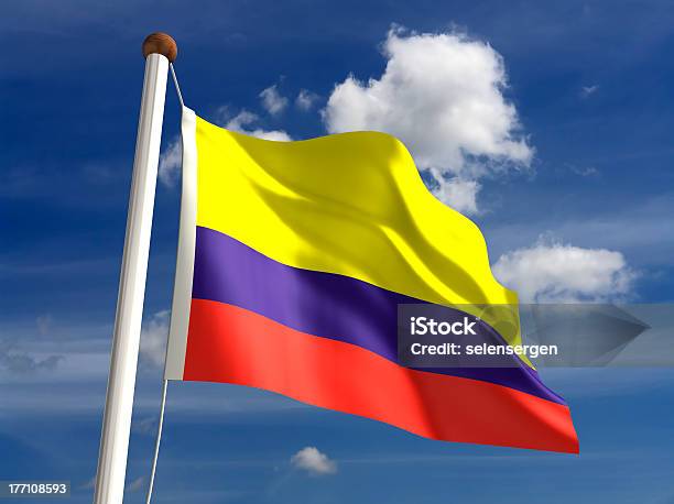 Bandera De Colombia Con Trazado De Recorte Foto de stock y más banco de imágenes de Aire libre - Aire libre, Bandera, Bandera colombiana