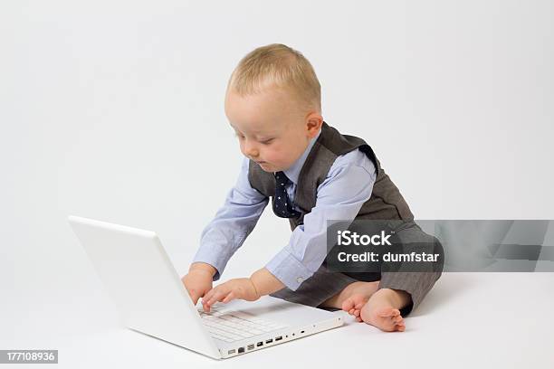 Business Baby On Computer Stock Photo - Download Image Now - Babies Only, Baby - Human Age, Baby Boys