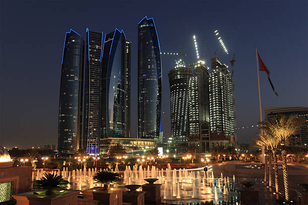 istock Etihad tower in Abu Dhabi at dusk 177108942