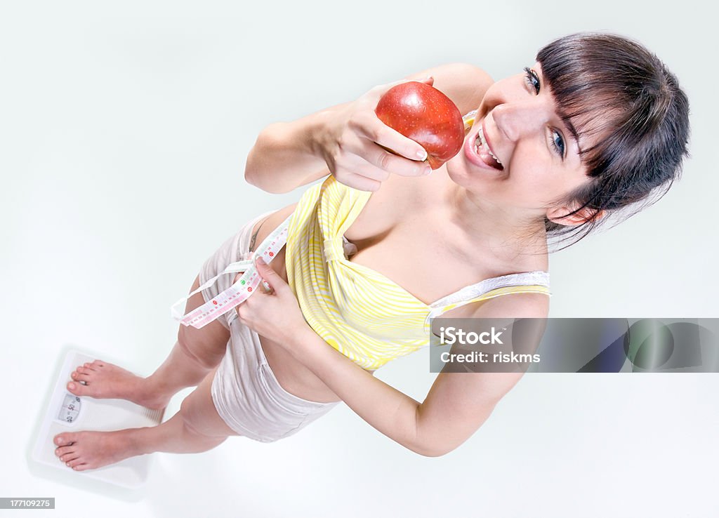 Mädchen Essen apple - Lizenzfrei Abnehmen Stock-Foto