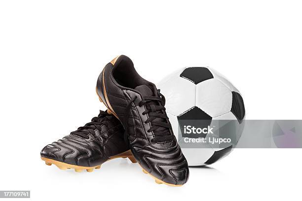 Soccer Shoes And A Football Stock Photo - Download Image Now - Soccer Shoe, Soccer Ball, Soccer