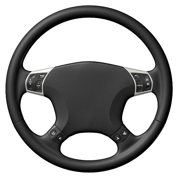 istock Close up of black and silver steering wheel 177109955