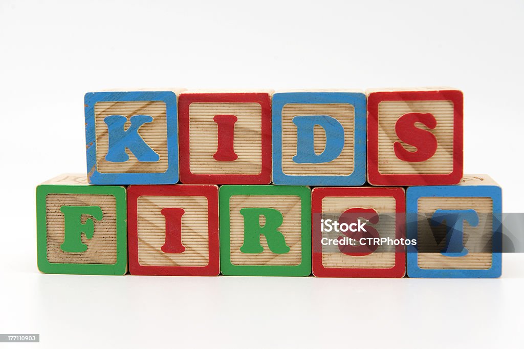 Crianças em primeiro - Royalty-free Alfabeto Foto de stock
