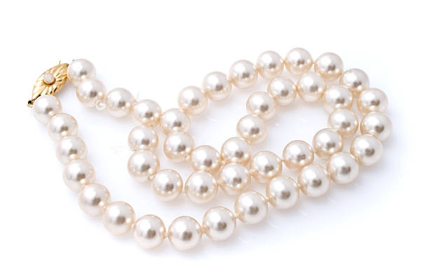 istock Pearl necklace isolated on white background 177111073