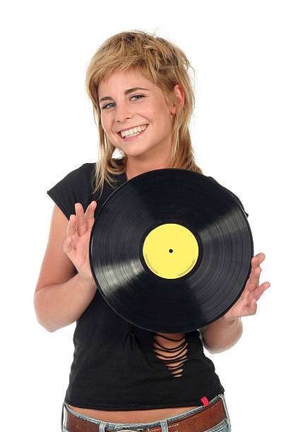 istock Girl holding a vinyl record 177111126
