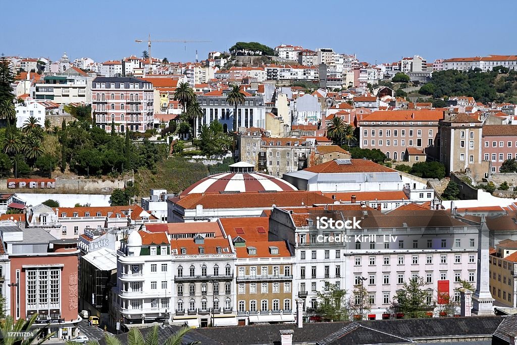 Panorama of Lissabon Panorama view of Lisbon Ancient Stock Photo