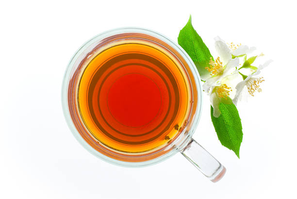 자스민 티, 상단 보기 - jasmine tea jasmine tea green 뉴스 사진 이미지