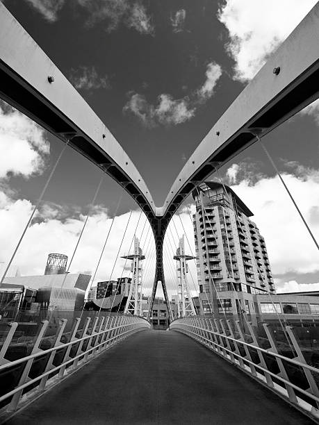 Salford Quays Lift Bridge stock photo