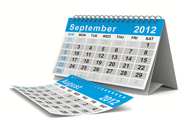 2012 roku kalendarzowego. września. pusta obrazu 3d - september calendar 2012 three dimensional shape zdjęcia i obrazy z banku zdjęć