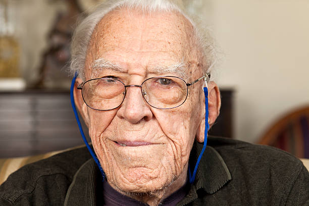 Portrait of a 94 year old man stock photo