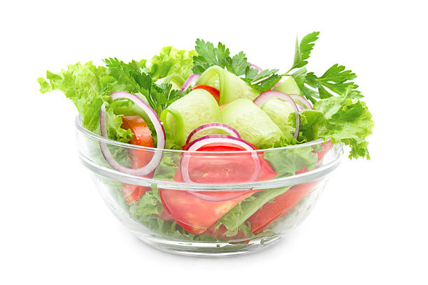 istock Healthy vegetarian Salad over white 177114378
