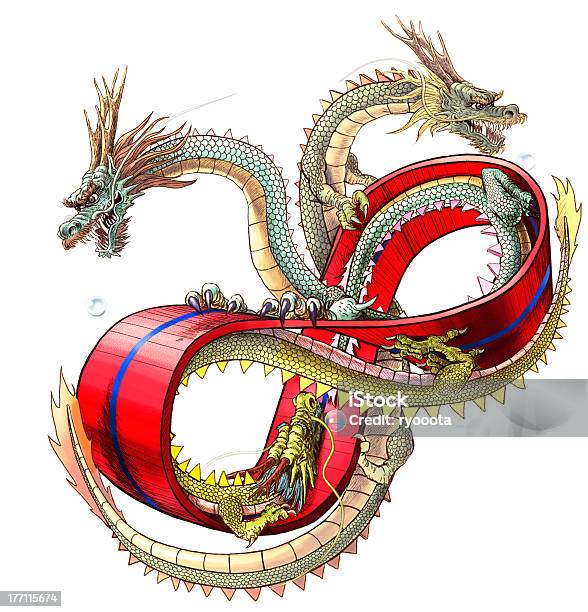 Three Dragons On The Ring Of Mebius Stock Illustration - Download Image Now