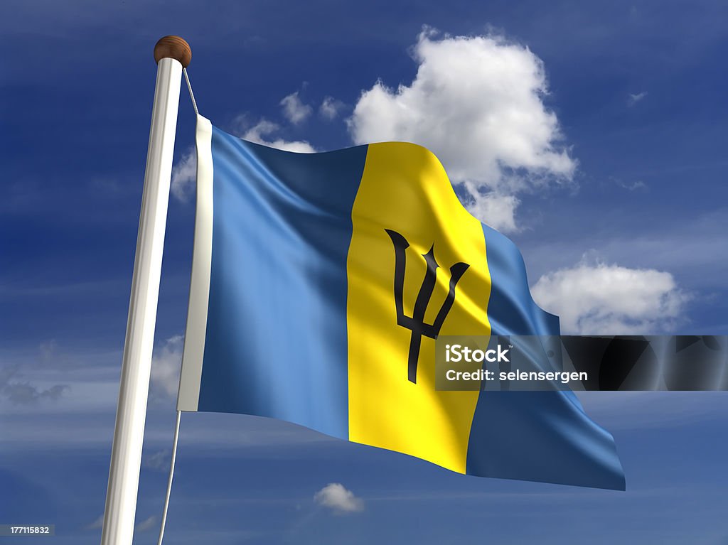 Bandeira de Barbados (com Traçado de Recorte - Royalty-free Ao Ar Livre Foto de stock