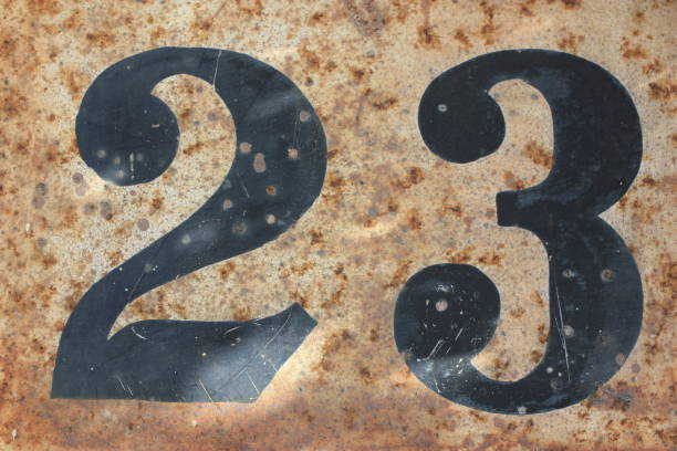 istock Number twenty three on a metal plate close-up 1771158594