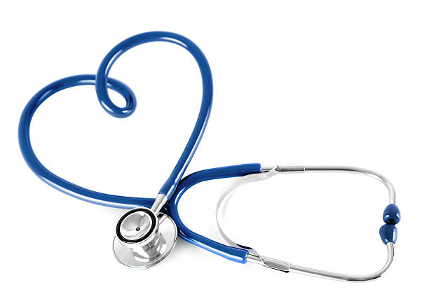 istock blue stethoscope in shape of heart, isolated on white 177116485
