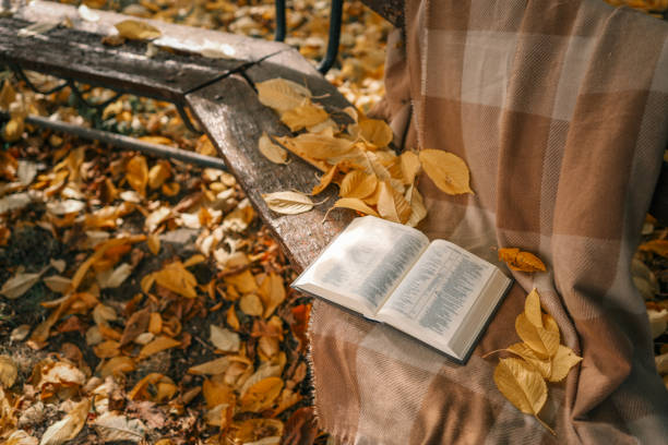istock Open Bible on a blanket, autumn 1771169534