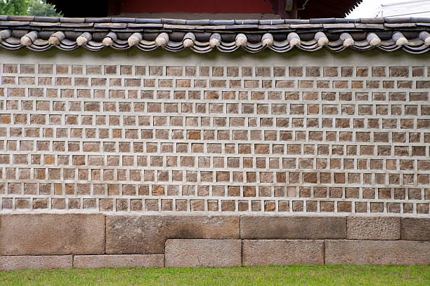 Tradizionale coreano muro di mattoni - foto stock
