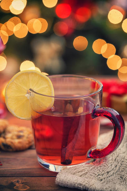 istock Cup of hot tea on Christmas holidays 1771170603