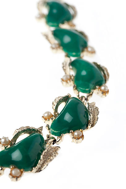 istock Antique Green Plastic and Pearl Bracelet 177117277