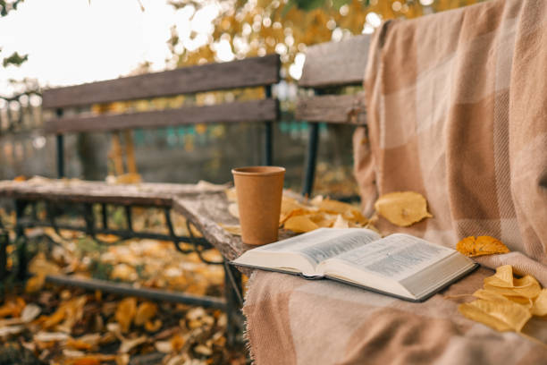 istock Open Bible on a blanket, autumn 1771174363