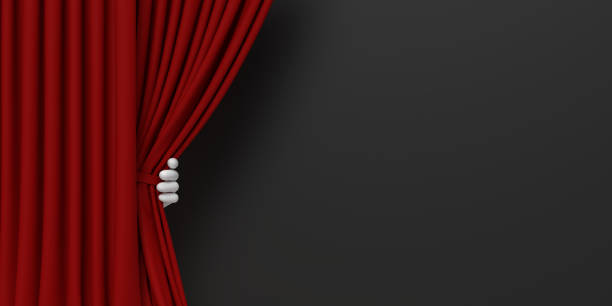 3D realistic stage curtain background with copy space and clipping path. Illustration design template for image presentation. New product release concept.