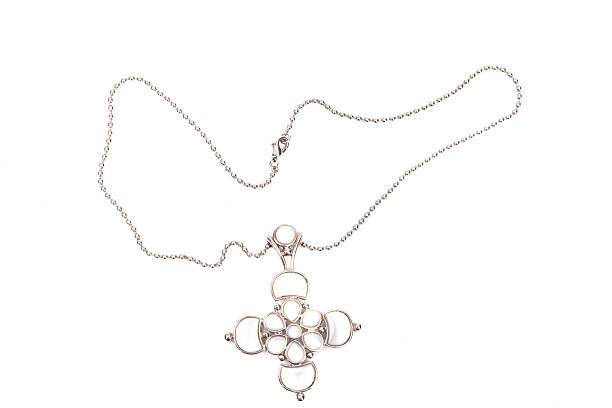 Beautiful bijouterie necklace  isolated on white background