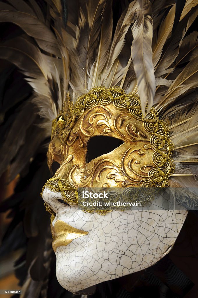 Festa in maschera in stile veneziano maschera primo piano - Foto stock royalty-free di Carnevale di Venezia
