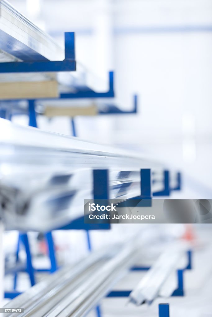 Aluminium profiles in warehouse Aluminum Stock Photo