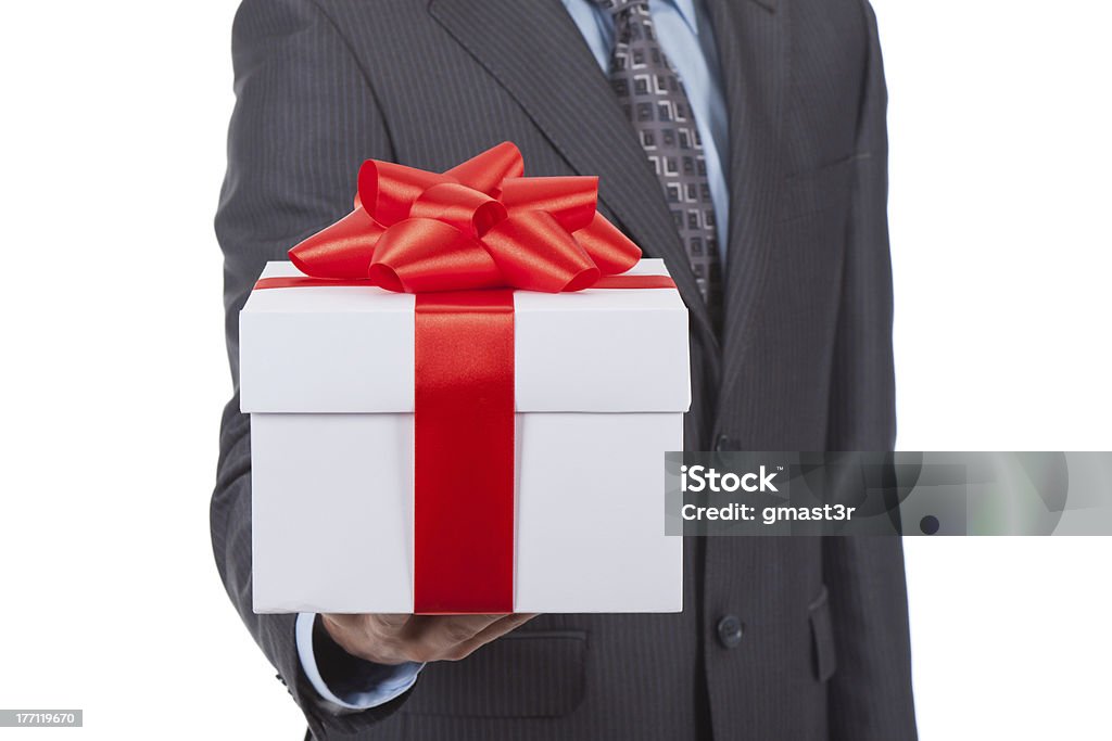 business man con caja de regalo - Foto de stock de Dar libre de derechos
