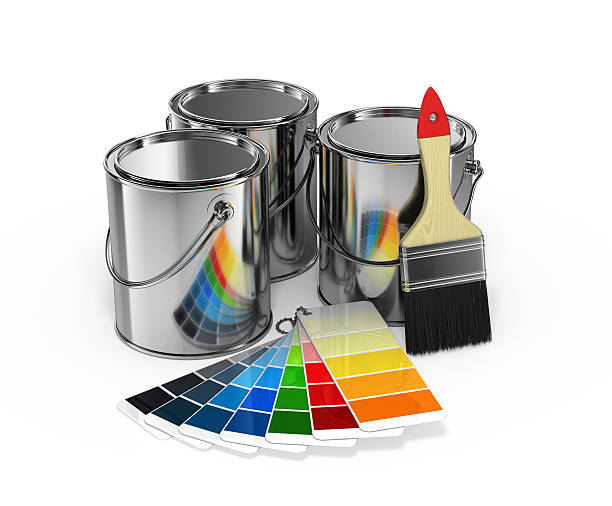istock Paint cans with brush and Pantone 177119918