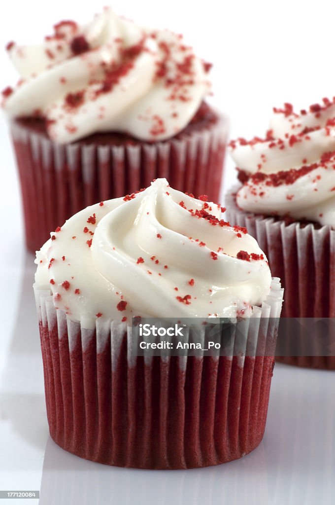 Cupcakes veludo vermelho - Royalty-free Bolinho Foto de stock