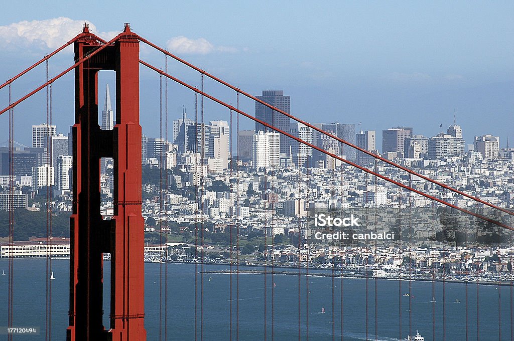 Golden Gate Bridge und Transamerica Gebäude 2 - Lizenzfrei Bauwerk Stock-Foto