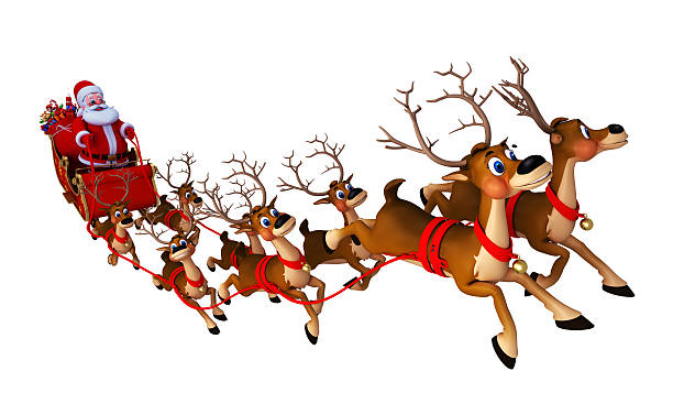 Santa with his Sleigh Santa with his Sleigh, animal sleigh photos stock pictures, royalty-free photos & images