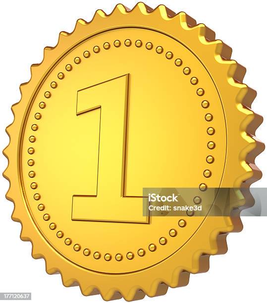 1 Platz Gold Medal Nummer Eins Trophy Stockfoto und mehr Bilder von Bewertung - Bewertung, Abzeichen, Anreiz