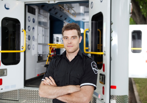 Hombre retrato Personal de ambulancia photo