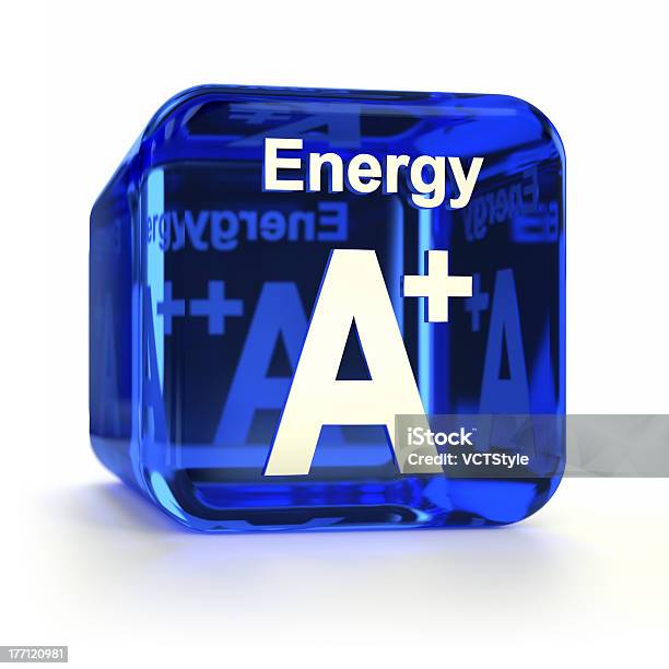 Foto de Azul Transparente Eficiência Energética Uma Classificação Em Formato Cúbico e mais fotos de stock de Eficiência