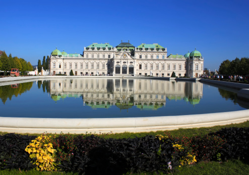 Aerial view ofGloriette pavilion and Schonbrunn Palace in background, Vienna