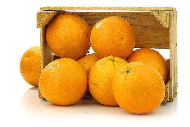 istock fresh oranges in a wooden box 177121114