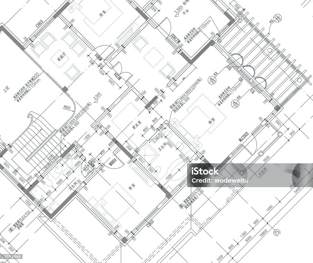 Fondo arquitectónico - Foto de stock de Cianotipo - Plano libre de derechos