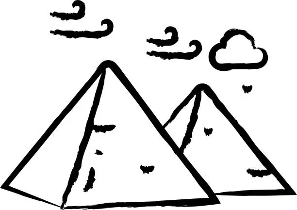 Vector illustration of Pyramid hand drawn vector illustration