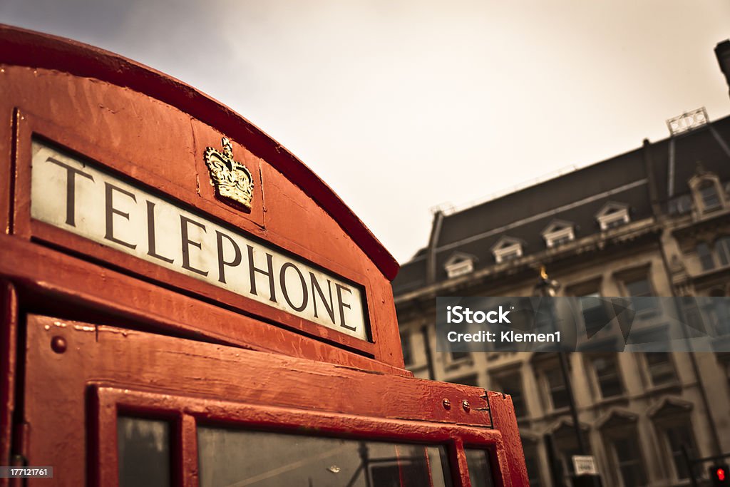 Cabine telefônica em Londres - Foto de stock de Antigo royalty-free